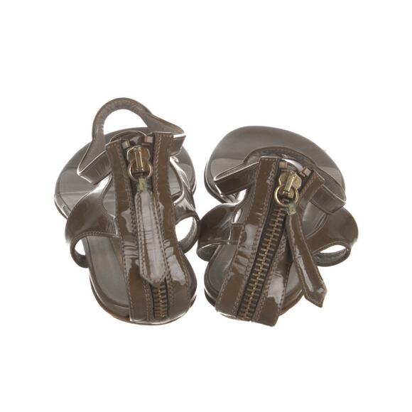 VALENTINO Garavani Brown Patent Leather Thong Gladiator Flat Sandals IT 37 US 7 - Picture 4 of 6